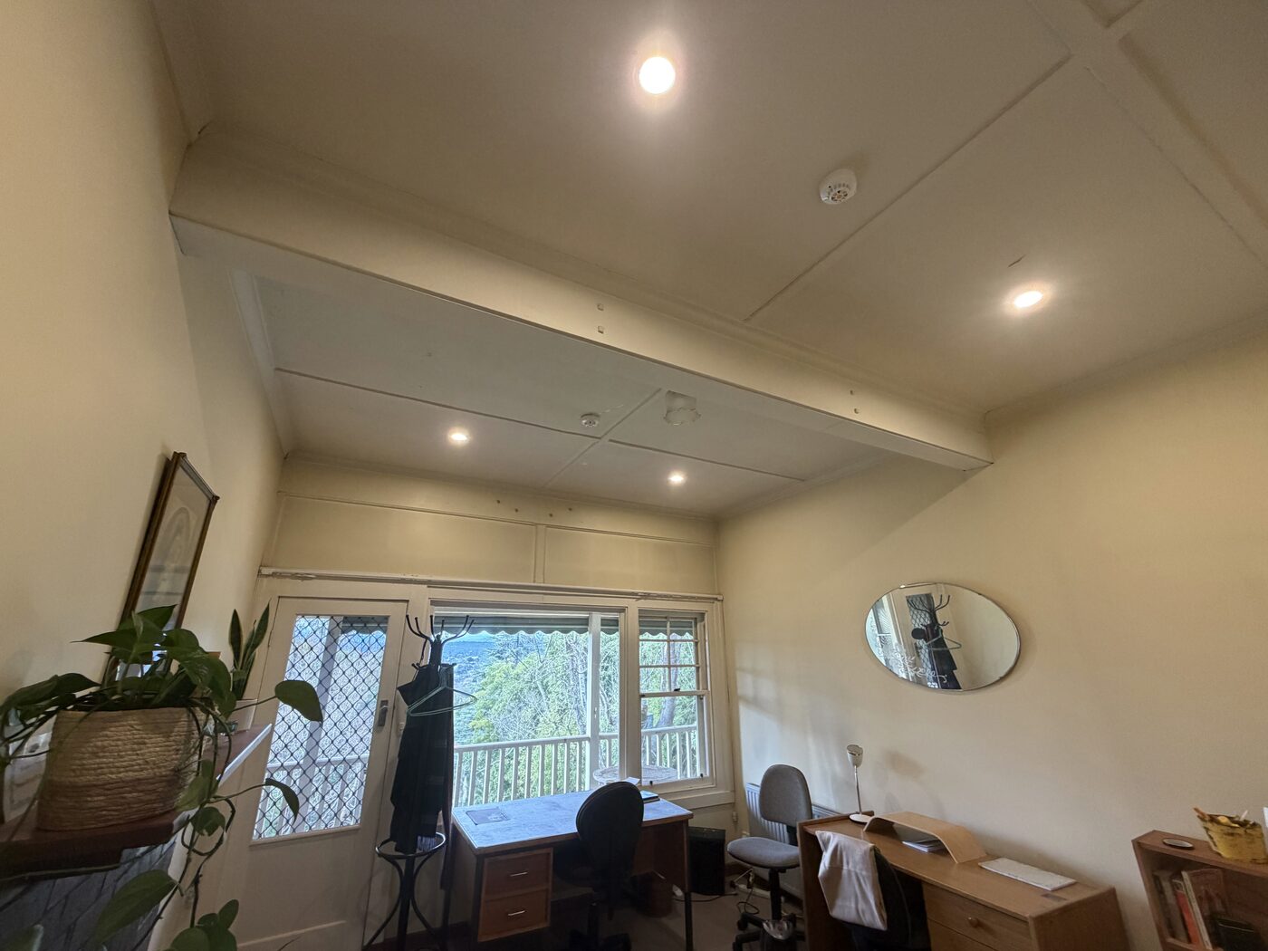Downlights installed in a home living area