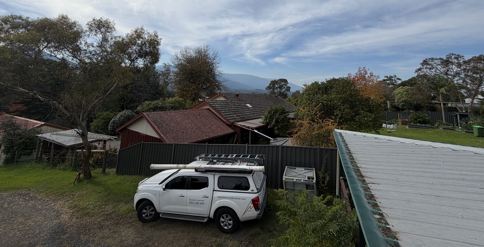 Sandy Electrical service vehicle on a job in the Yarra Valley